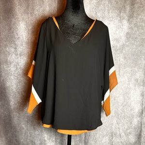 WHITE HOUSE BLACK MARKET MULTI COLOR BLOUSE SIZE SMALL